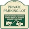 Signmission Private Parking Lot Unauthorized Vehicles Towed Owner Expense Alum Sign, 18" L, 18" H, TG-1818-23264 A-DES-TG-1818-23264 - alternate 1
